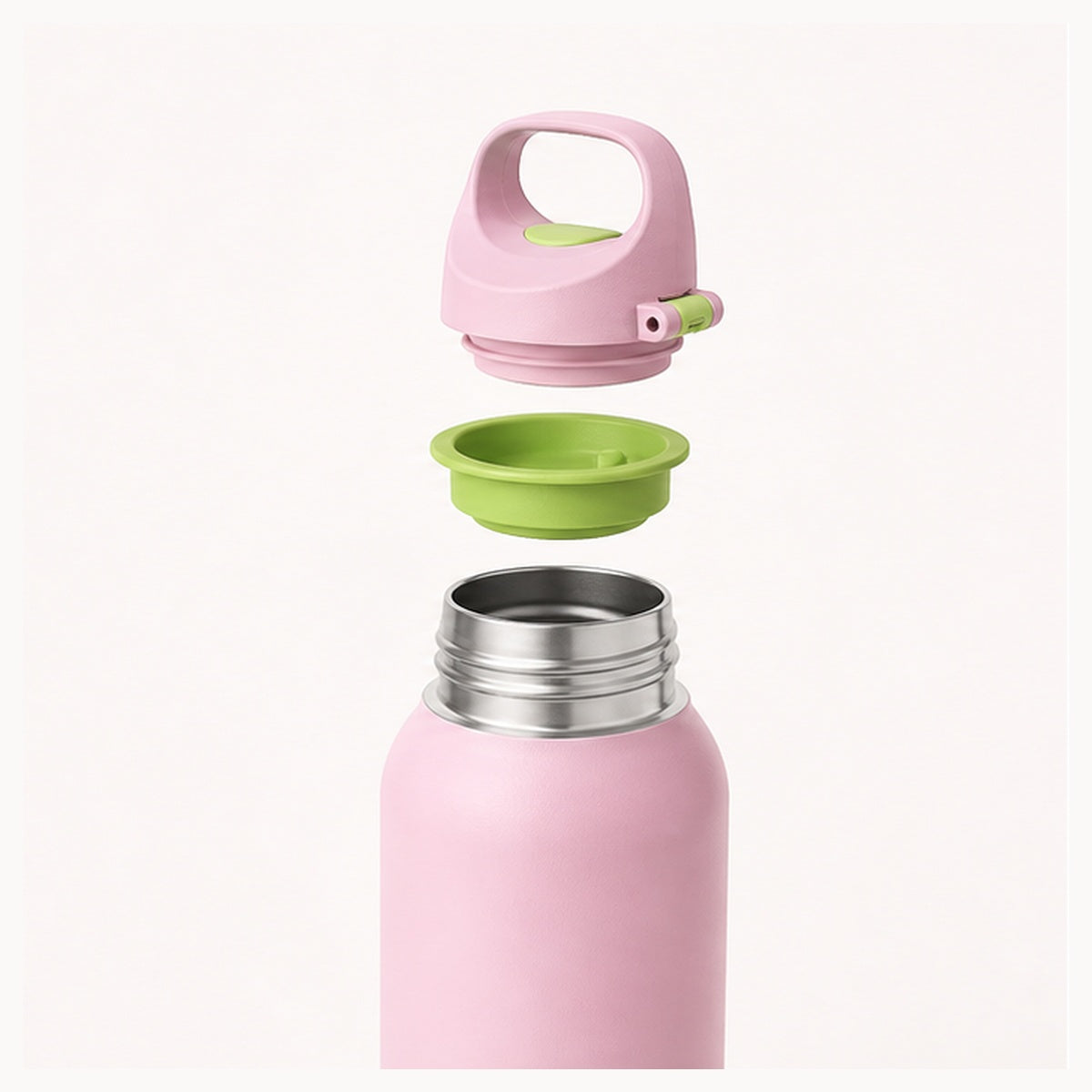 Custom 600ml One-Touch Stainless Steel Sports Bottle with Straw