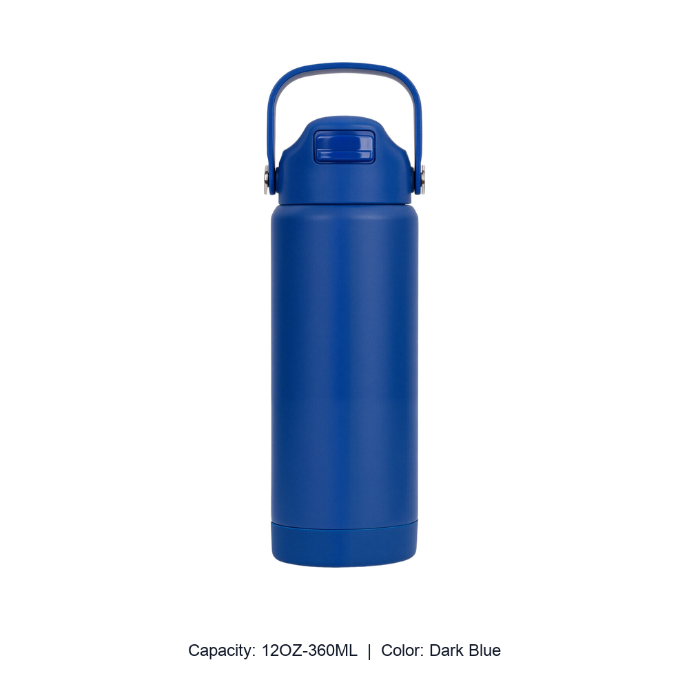 12oz 20oz 304 Stainless Steel Straw Insulated Bottle — 12OZ-360ML / Dark Blue