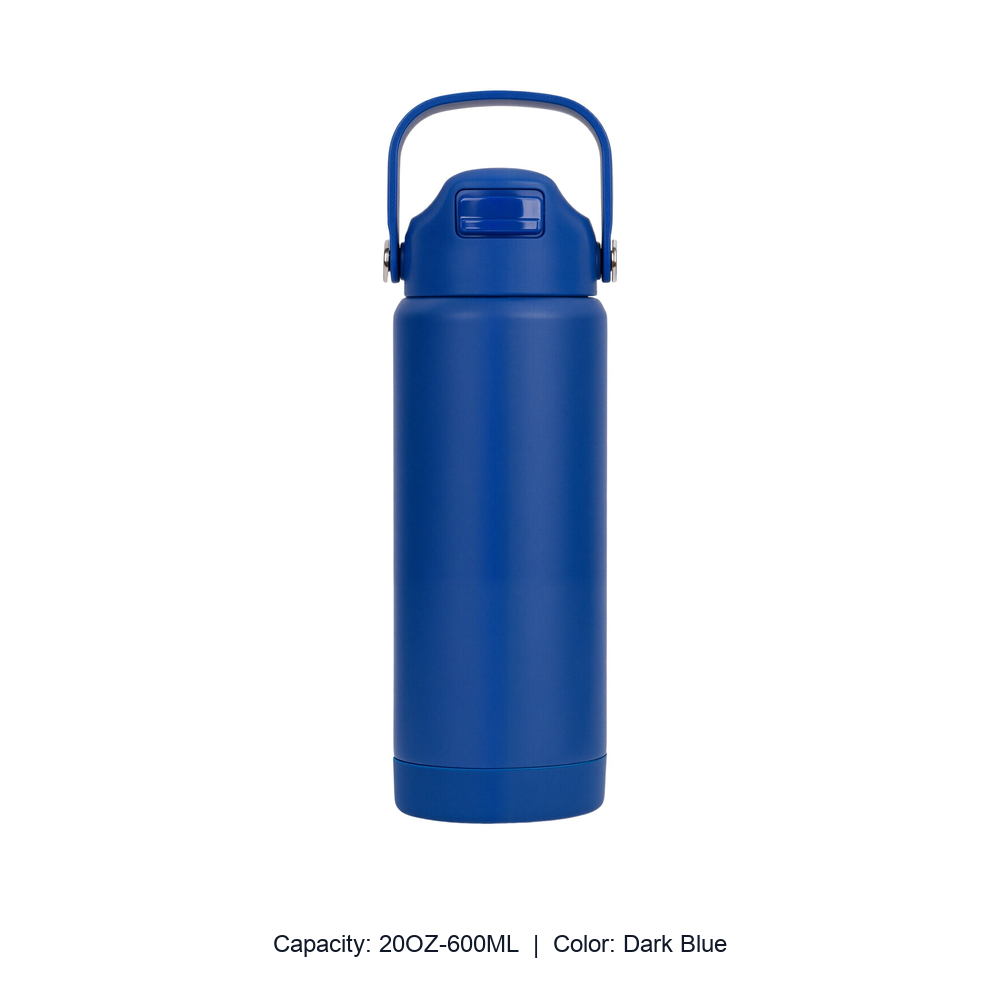 12oz 20oz 304 Stainless Steel Straw Insulated Bottle — 20OZ-600ML / Dark Blue