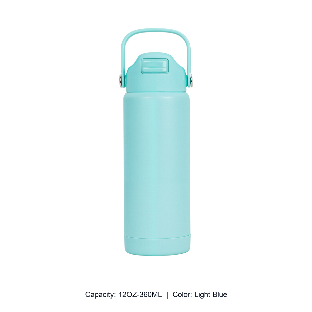 12oz 20oz 304 Stainless Steel Straw Insulated Bottle — 12OZ-360ML / Light Blue