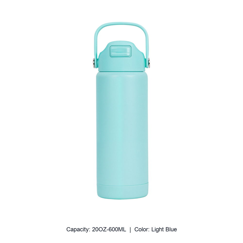 12oz 20oz 304 Stainless Steel Straw Insulated Bottle — 20OZ-600ML / Light Blue