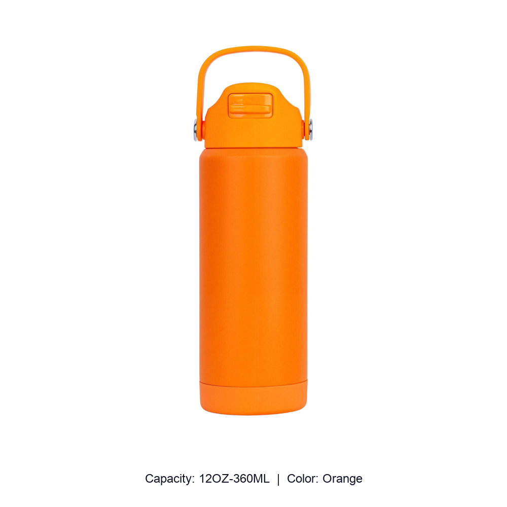 12oz 20oz 304 Stainless Steel Straw Insulated Bottle — 12OZ-360ML / Orange