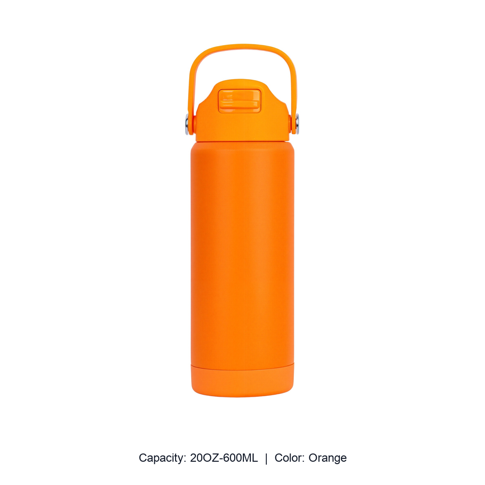 12oz 20oz 304 Stainless Steel Straw Insulated Bottle — 20OZ-600ML / Orange