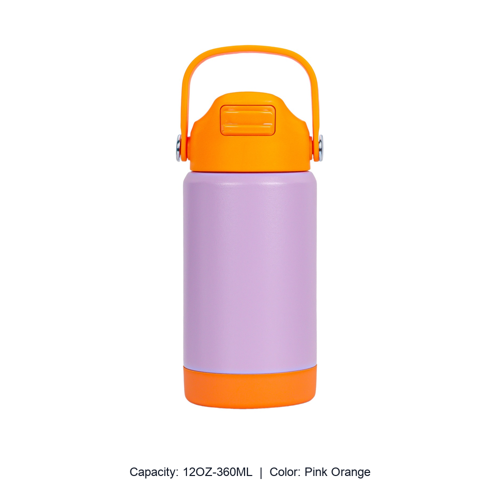 12oz 20oz 304 Stainless Steel Straw Insulated Bottle — 12OZ-360ML / Pink Orange