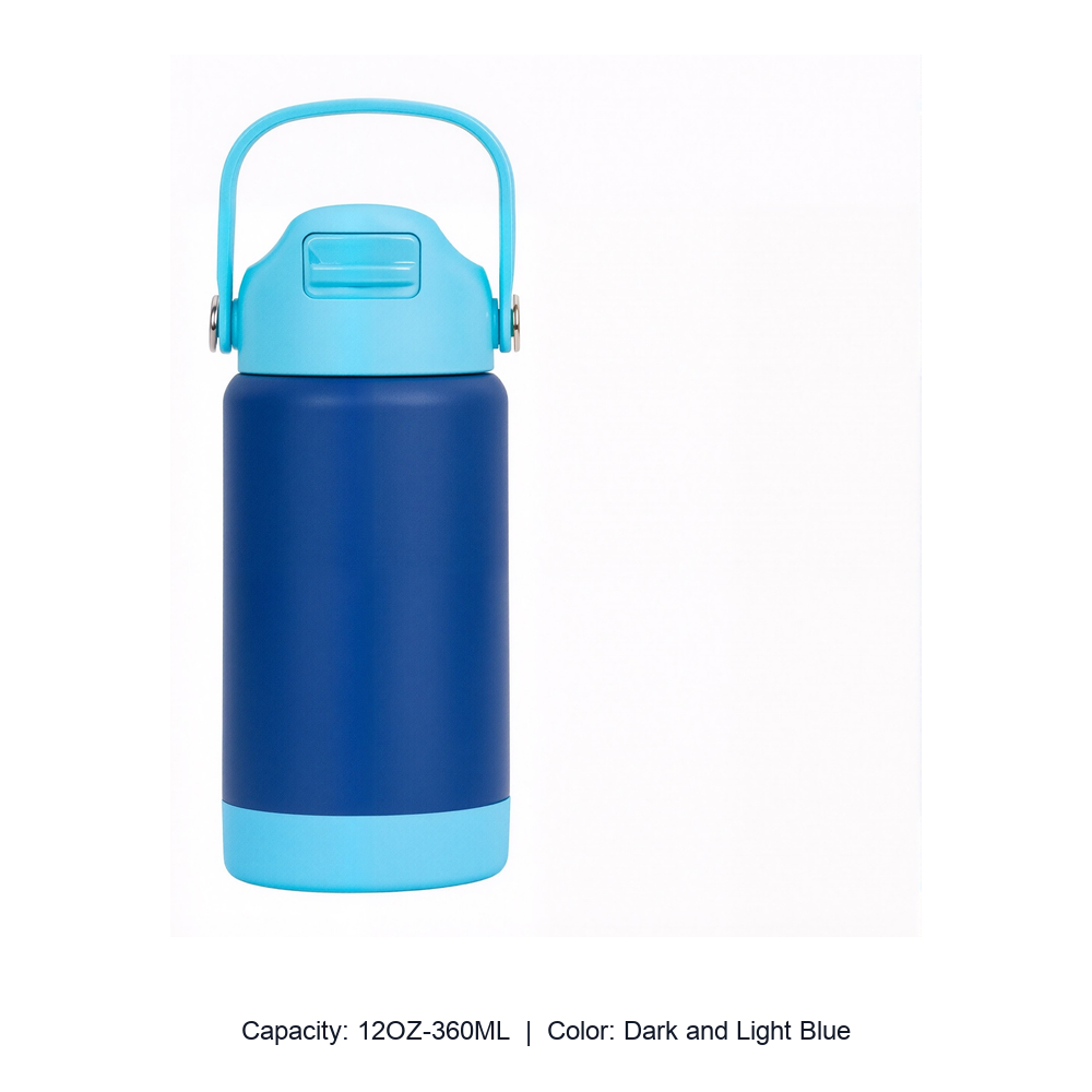 12oz 20oz 304 Stainless Steel Straw Insulated Bottle — 12OZ-360ML / Dark and Light Blue