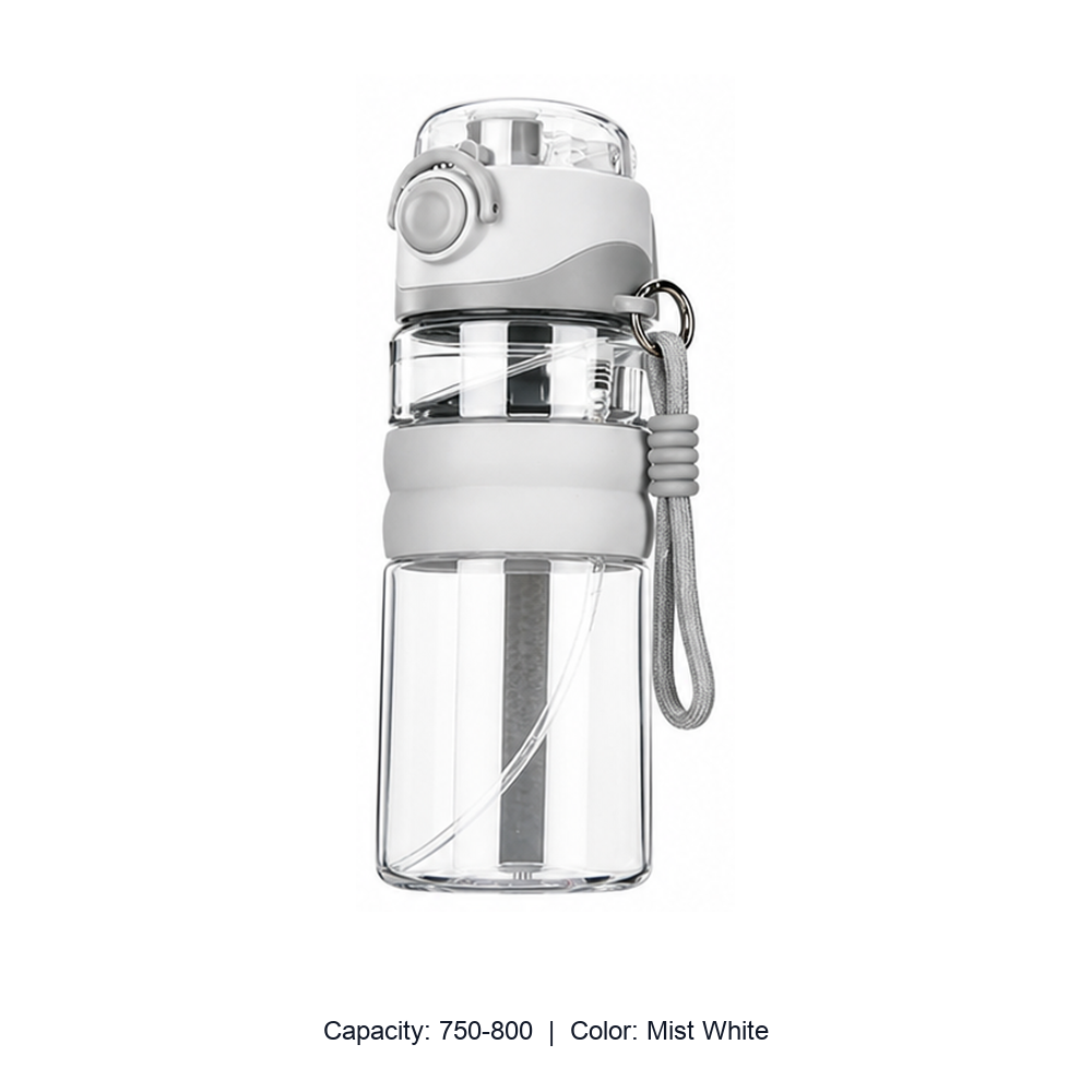 2026 Tritan Straight-Drink Student Water Bottle — 750-800 / Mist White