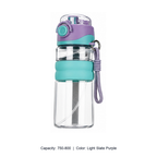 2026 Tritan Straight-Drink Student Water Bottle — 750-800 / Light Slate Purple