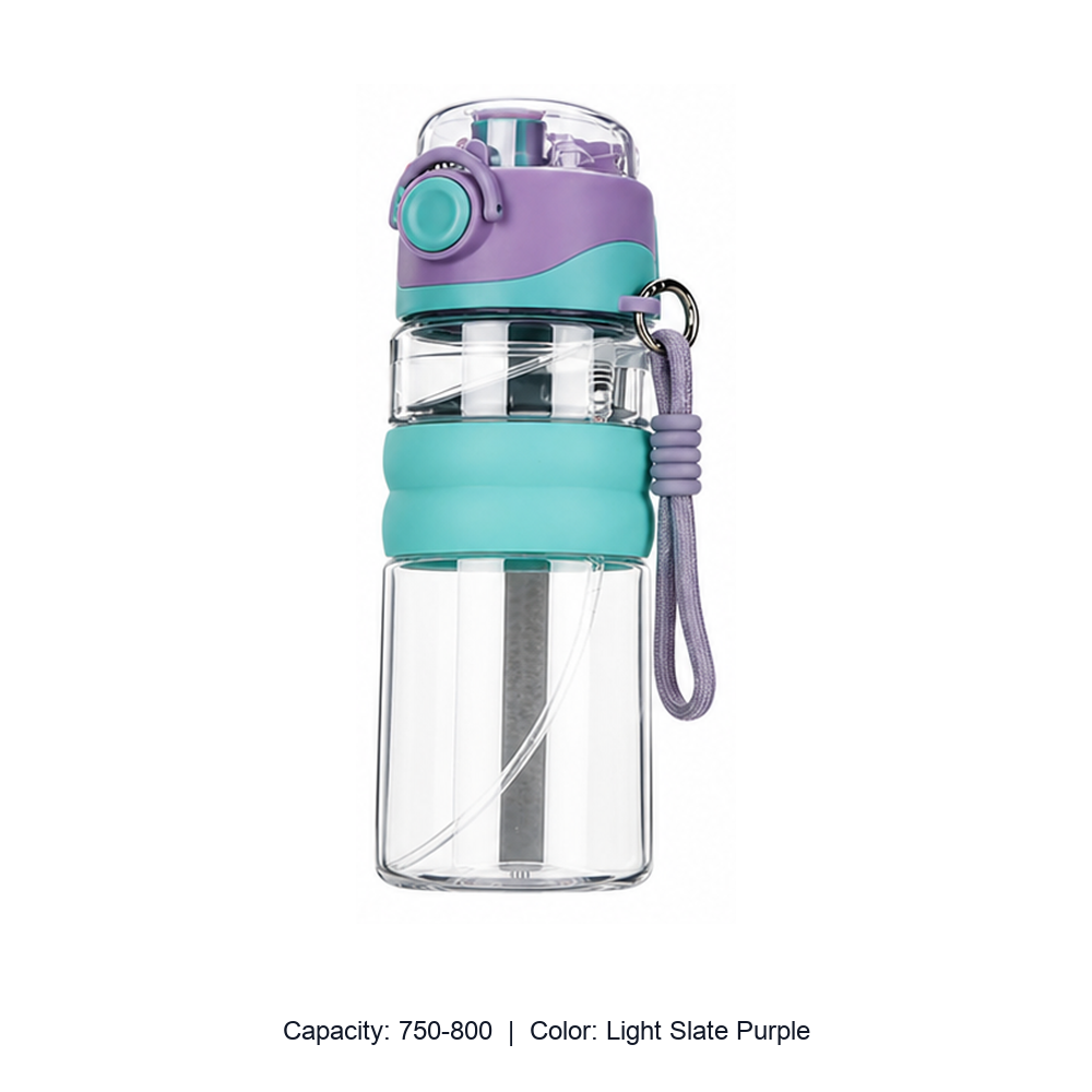 2026 Tritan Straight-Drink Student Water Bottle — 750-800 / Light Slate Purple