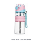 2026 Tritan Straight-Drink Student Water Bottle — 750-800 / Cherry Mist Pink
