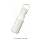 304 Stainless Steel Bowling-Shape Insulated Sports Bottle — 470ml / White