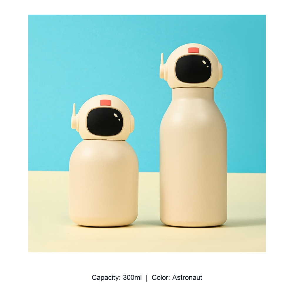 304 Stainless Steel Cartoon Animal Kids Insulated Bottle — 300ml / Astronaut