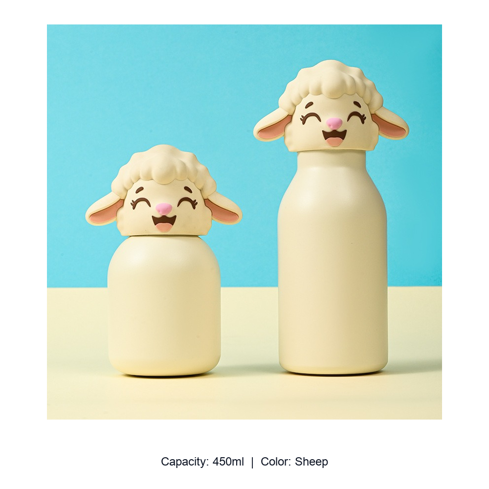304 Stainless Steel Cartoon Animal Kids Insulated Bottle — 450ml / Sheep
