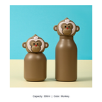 304 Stainless Steel Cartoon Animal Kids Insulated Bottle — 300ml / Monkey