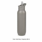 304 Stainless Steel Vacuum Sports Bottle, Straw — 600 ml / Dark Gray