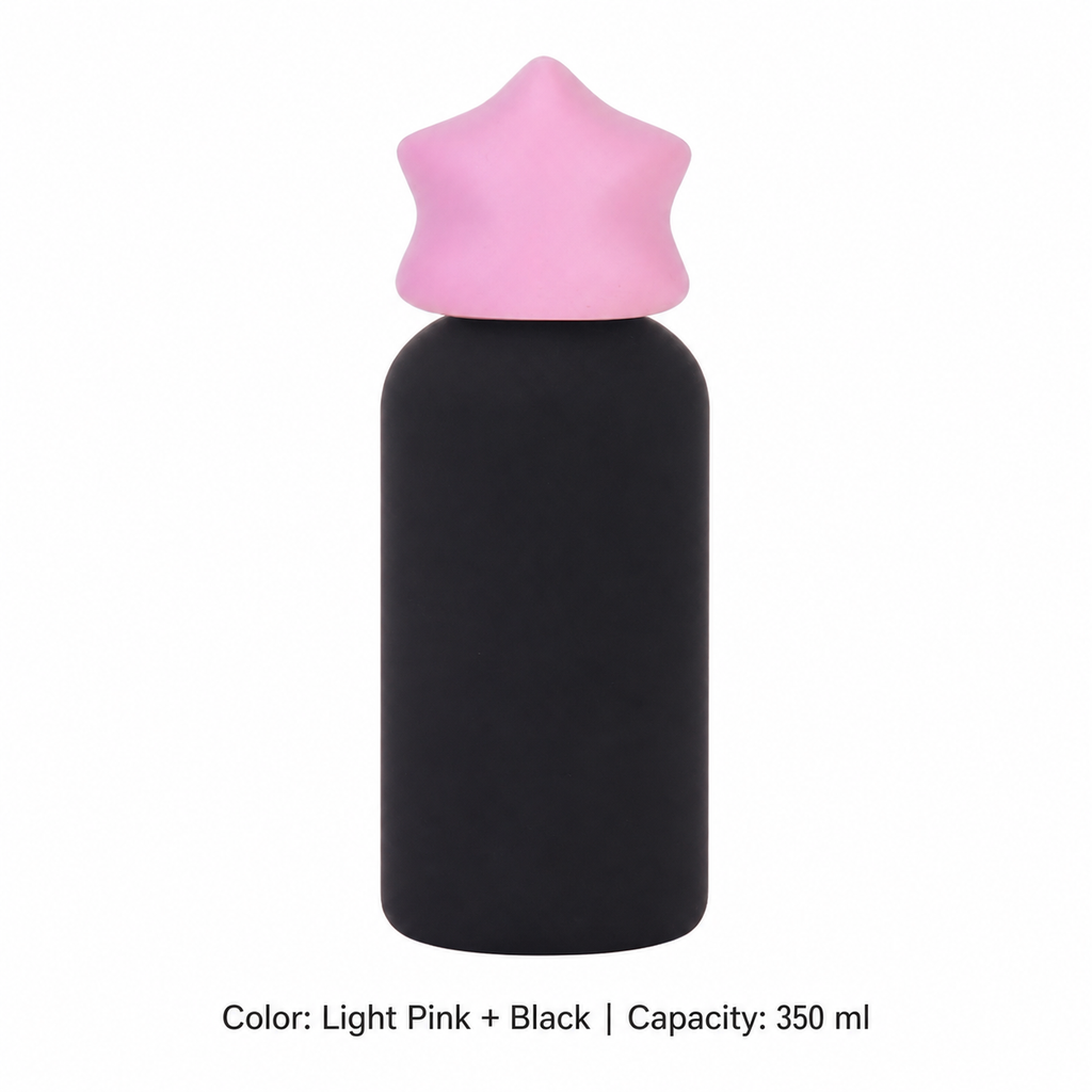 350ml 316 Stainless Steel Kids' Sports Bottle — 350 ml / Light Pink + Black
