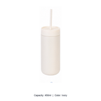 450ml 316 Stainless Steel Vacuum Straw Bottle — 450ml / Ivory