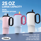 Custom Logo 25 oz Insulated Tumbler with Handle