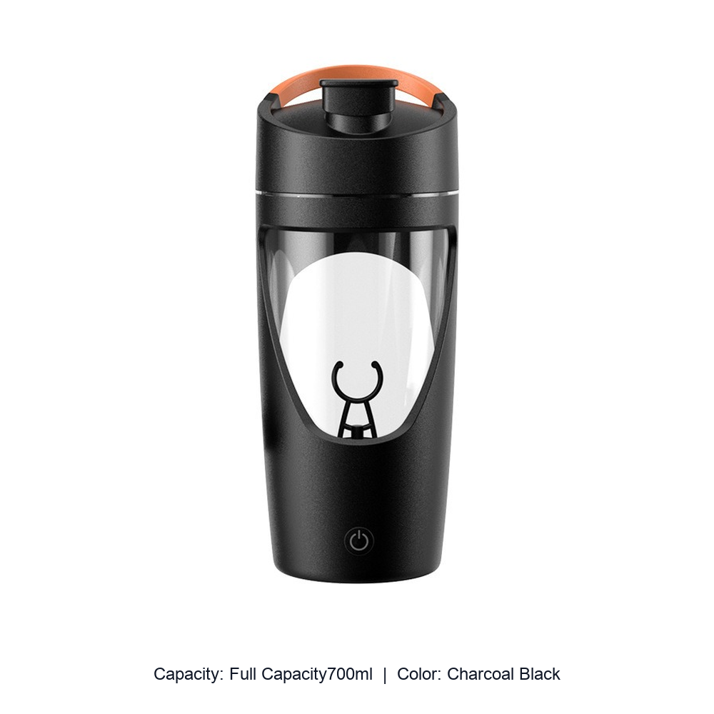 700ml Electric Tritan Mixing Shaker Bottle — Full Capacity700ml / Charcoal Black