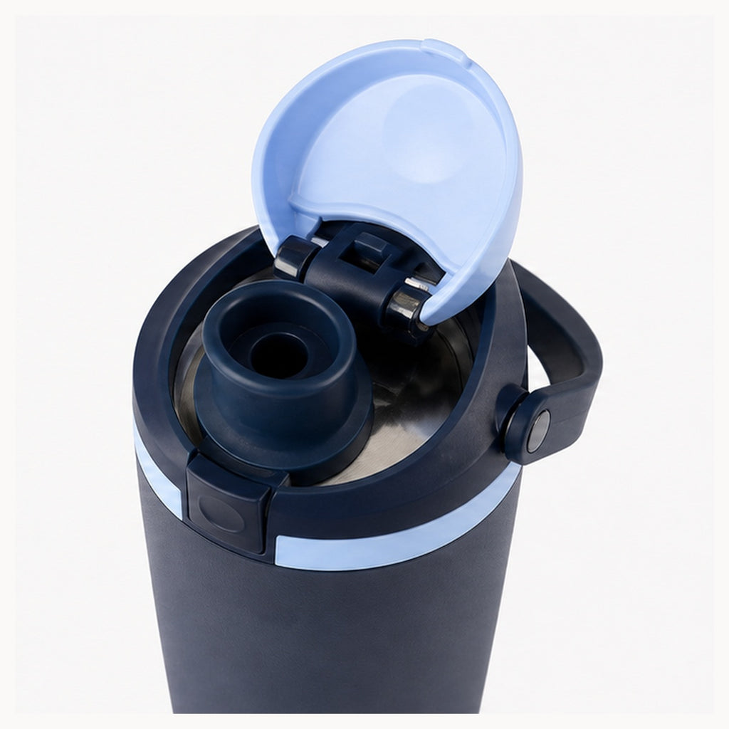 Custom 30oz Stainless Steel Dual-Drink Sports Tumbler with Handle
