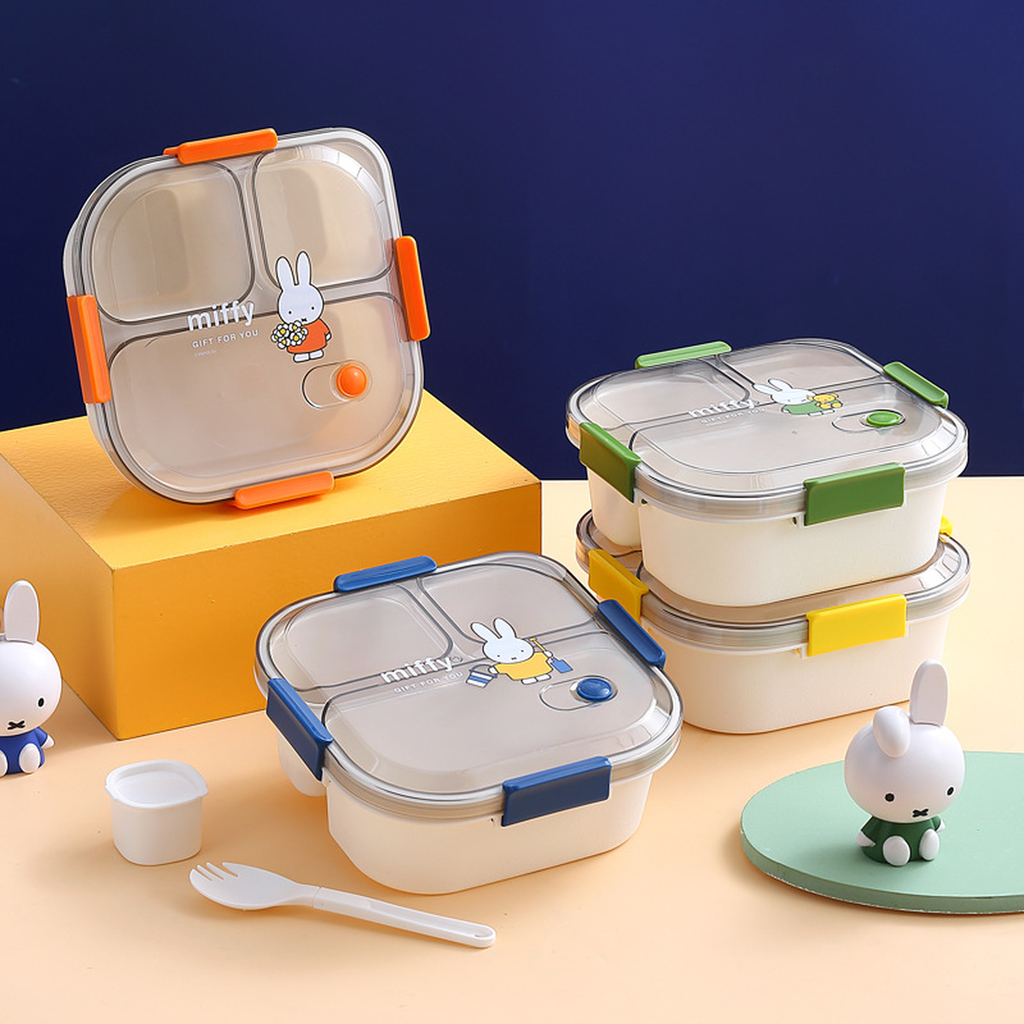 Cartoon 3 or 4-Compartment Microwave Lunch Box