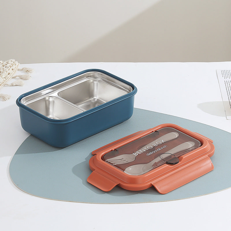 Custom Logo PP and Stainless Steel Divided Lunch Box