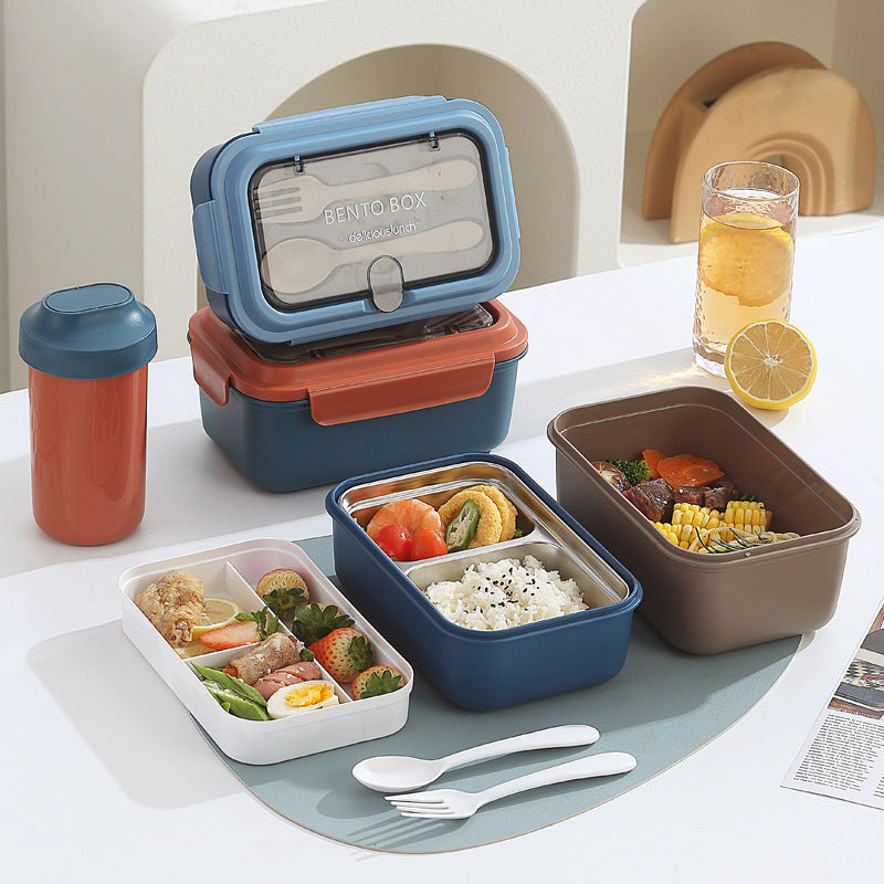 Custom Logo PP and Stainless Steel Divided Lunch Box