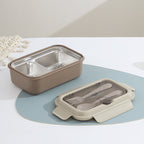 Custom Logo PP and Stainless Steel Divided Lunch Box