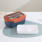 Custom Logo PP and Stainless Steel Divided Lunch Box