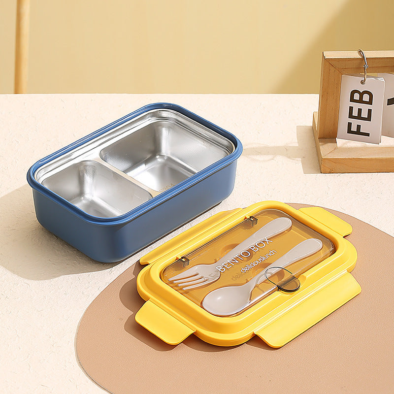 Custom Logo PP and Stainless Steel Divided Lunch Box