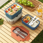 Custom Logo PP and Stainless Steel Divided Lunch Box