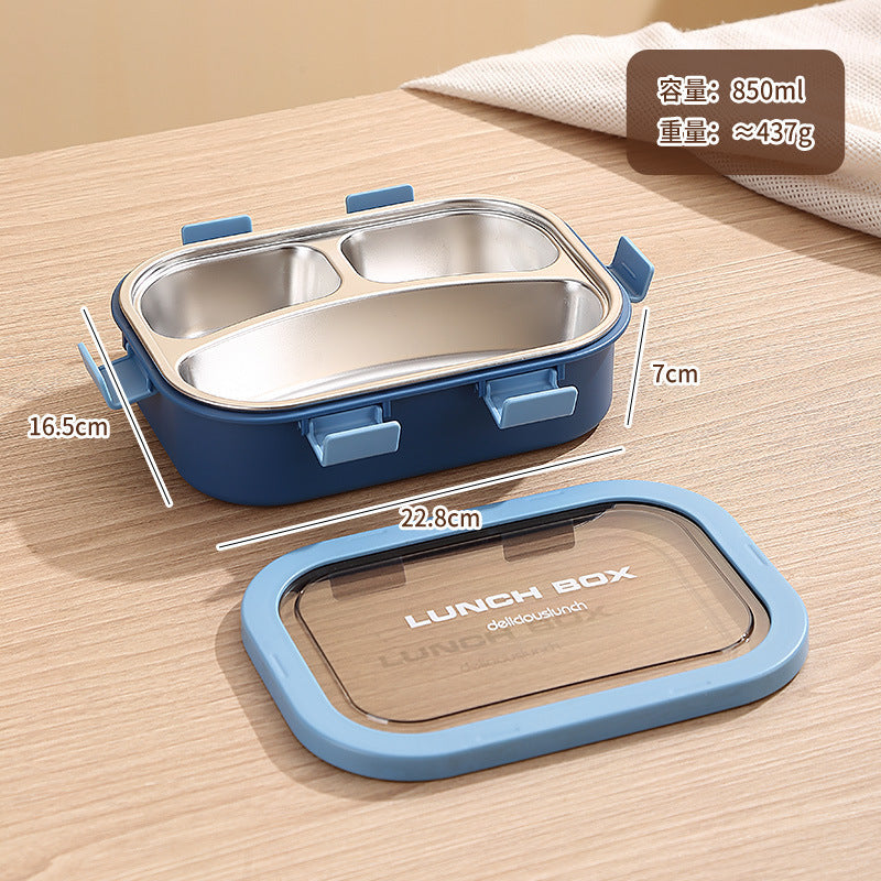 Custom Logo PP and Stainless Steel Divided Lunch Box