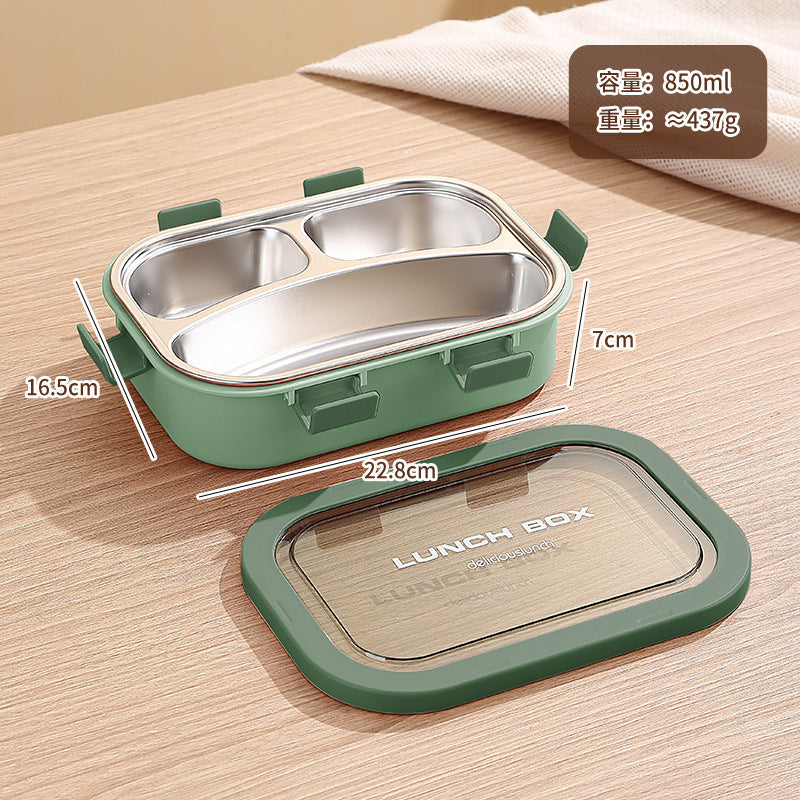 Custom Logo PP and Stainless Steel Divided Lunch Box