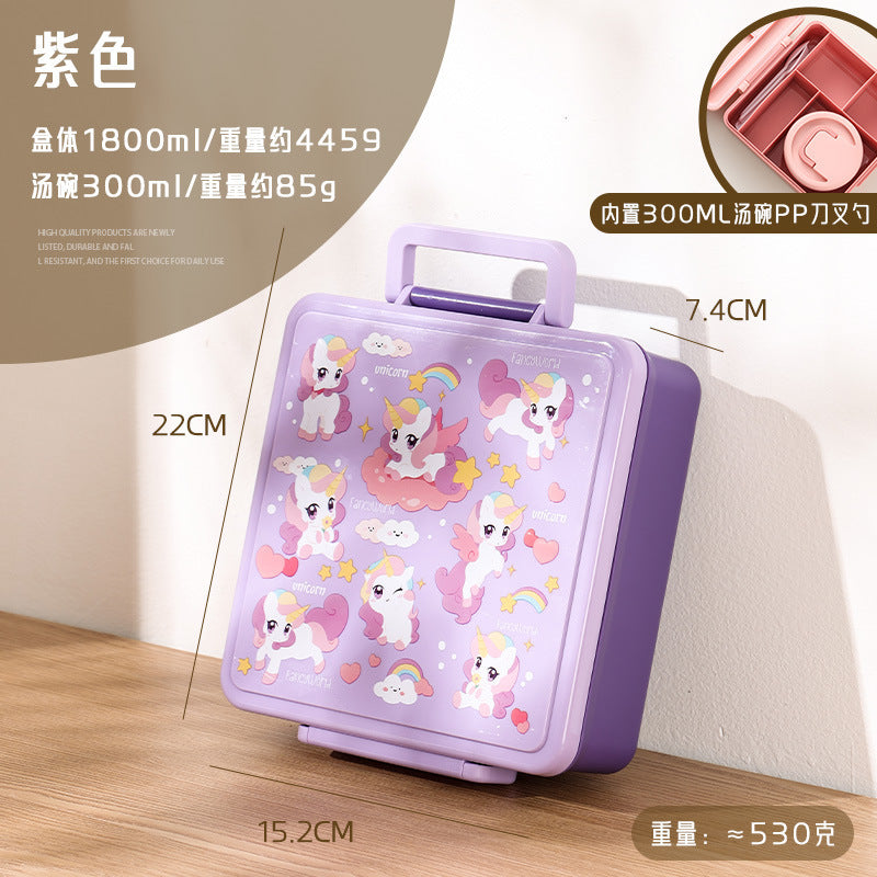 Custom Logo PP and Stainless Steel Divided Lunch Box
