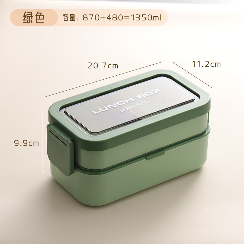 Custom Logo PP and Stainless Steel Divided Lunch Box