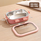 Custom Logo PP and Stainless Steel Divided Lunch Box
