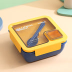 Custom Logo PP and Stainless Steel Divided Lunch Box