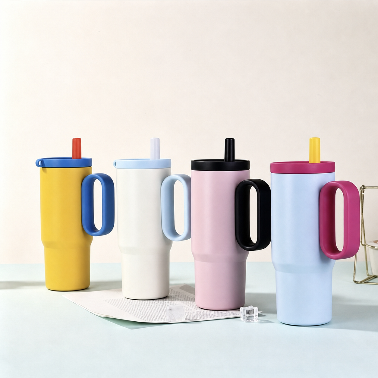 Custom Logo 25 oz Insulated Tumbler with Handle