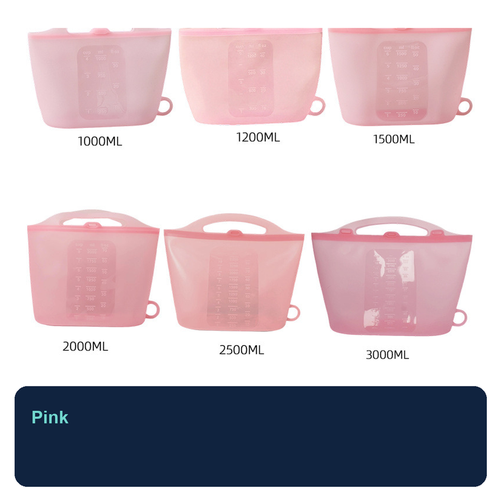 Reusable Silicone Food Storage Bag, 1000–3000 ml