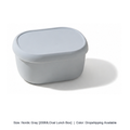 Food-Grade Silicone Microwave Lunch Box with Lid — Nordic Gray [200MLOval Lunch Box] / Dropshipping Available