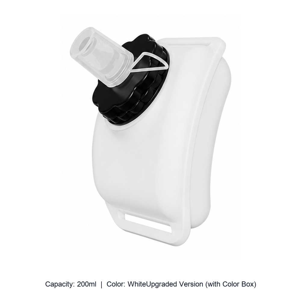 Food-Grade Silicone Wrist Sports Water Bottle — 200ml / WhiteUpgraded Version (with Color Box)