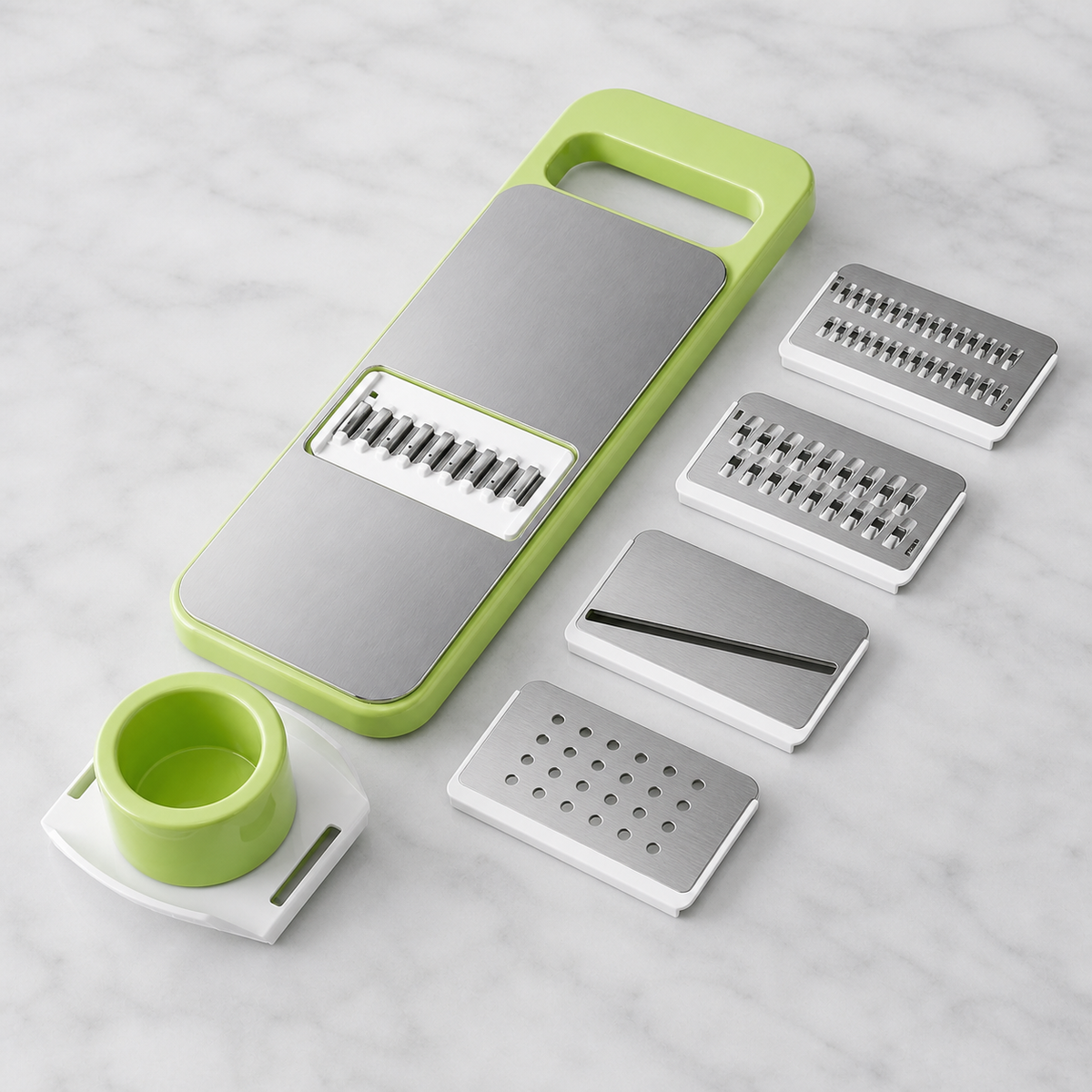 Stainless Steel Vegetable Grater & Slicer – 3, 5 or 6-Blade Set or Peeler
