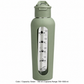 Glass Dual-Drink Bottle, Silicone Sleeve — 700–1000 ml / Green · 700 ml