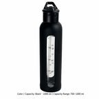 Glass Dual-Drink Bottle, Silicone Sleeve — 700–1000 ml / Black · 1000 ml