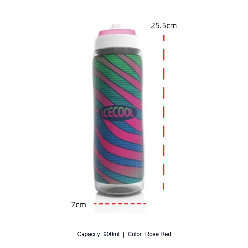 Large-Capacity Squeeze Cycling Water Bottle — 900ml / Rose Red