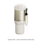 Large-Capacity Stainless Steel Car Insulated Tumbler — 700ml / Rio Gold [Ceramic-Coated Liner]
