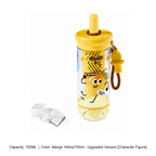 Large-Capacity Tritan Straw Water Bottle — 700ML / Mango Yellow700ml - Upgraded Version [Character Figure]
