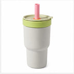 2-in-1 Borosilicate Glass & Stainless Steel Straw Tumbler – 580/620 ml