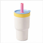 2-in-1 Borosilicate Glass & Stainless Steel Straw Tumbler – 580/620 ml