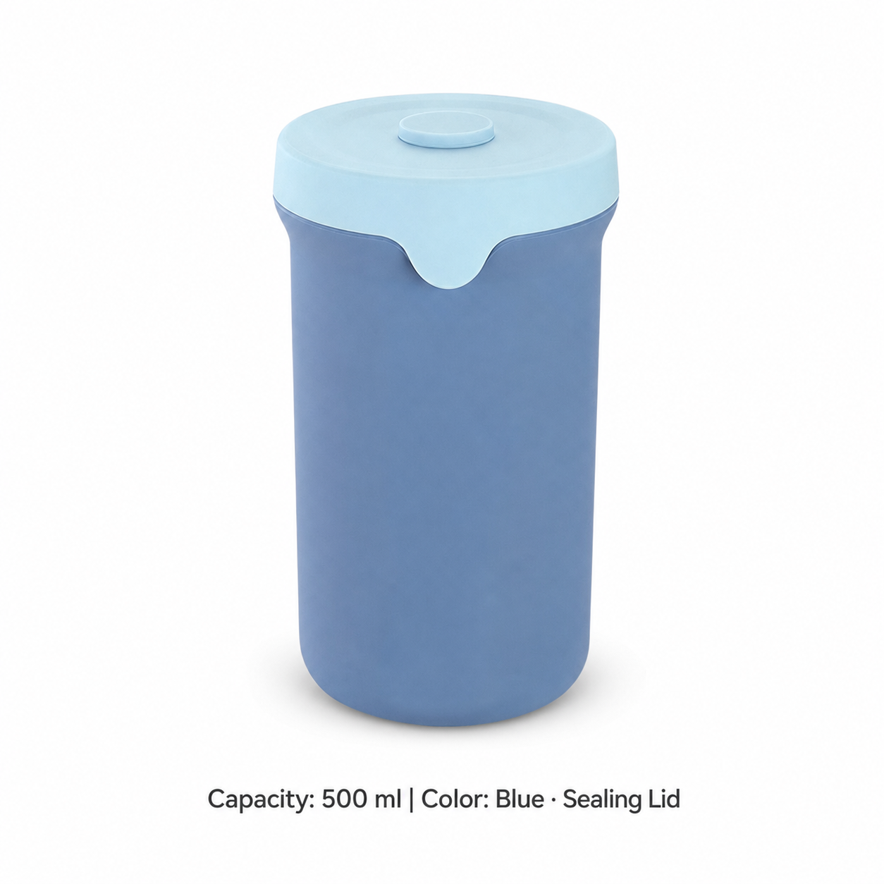 Portable Silicone Straw Bottle, 500ml — 500 ml / Blue · Sealing Lid