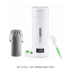 Portable Stainless Steel Electric Heating Travel Cup — US Plug / 304Digital Display Version